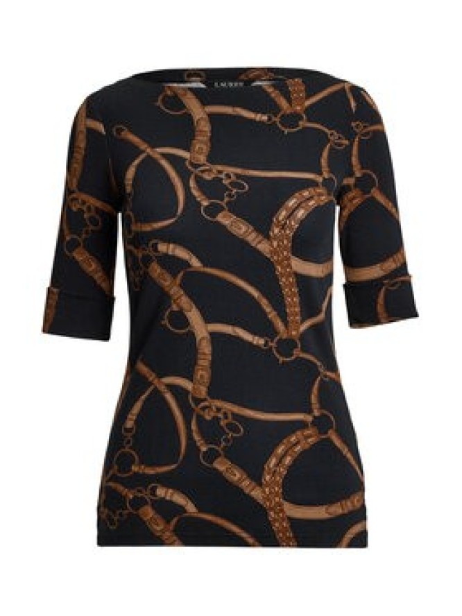 LAUREN RALPH LAUREN Bluzka 200971107001 Czarny Slim Fit