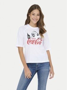 ONLY T-Shirt Coca Cola 15355794 Biały Regular Fit