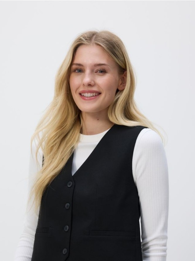 Garniturowa kamizelka z wiskozą - czarny