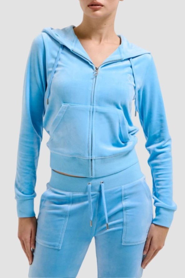 JUICY COUTURE Błękitna damska bluza Robertson Hoodie, Rozmiar L