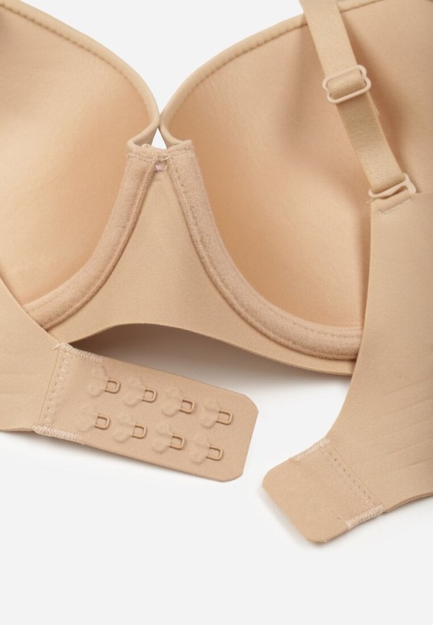 Beżowy Klasyczny Biustonosz o Gładkim Wykończeniu Taniarephis