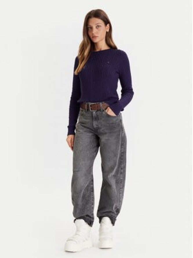 Tommy Jeans Sweter Cable Essential DW0DW22165 Fioletowy Regular Fit