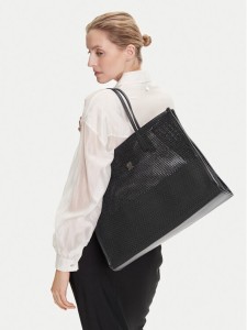 Tommy Hilfiger Torebka Th City Summer Tote Woven AW0AW17640 Czarny