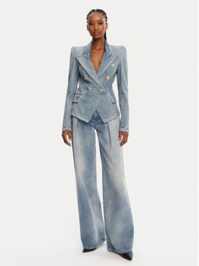 Balmain Jeansy DF0ML095DF17 Niebieski Loose Fit