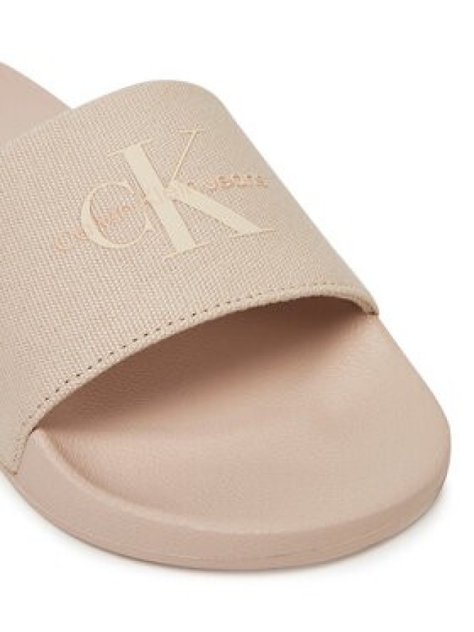 Calvin Klein Jeans Klapki Slide Monogram Wn YW0YW01835 Beżowy