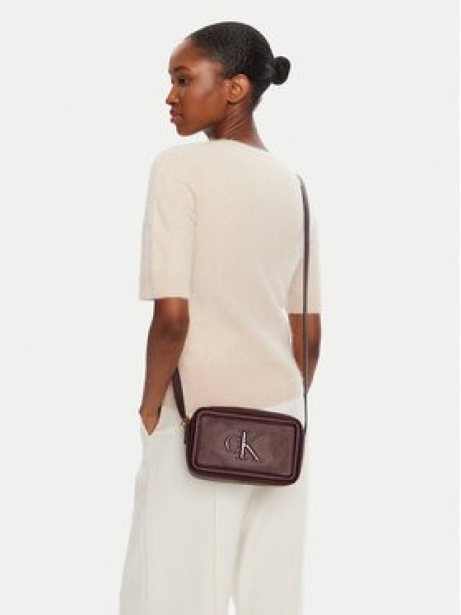 Calvin Klein Torebka Bold Ck Camera Bag LV04F3220G Bordowy