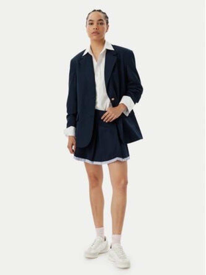 Tommy Jeans Spódnica trapezowa Varsity Pleated DW0DW22758 Granatowy Regular Fit