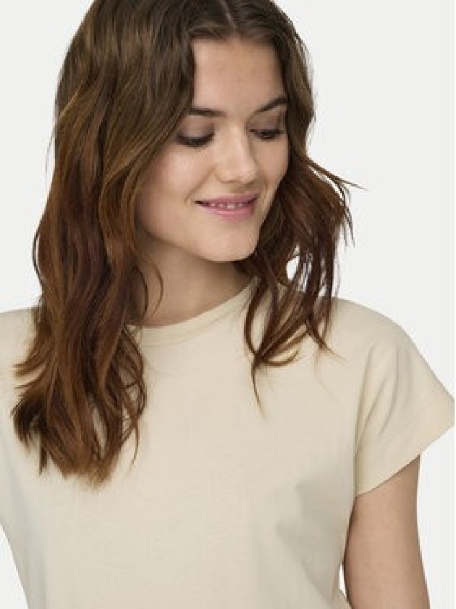ONLY T-Shirt Erica 15308926 Beżowy Oversize