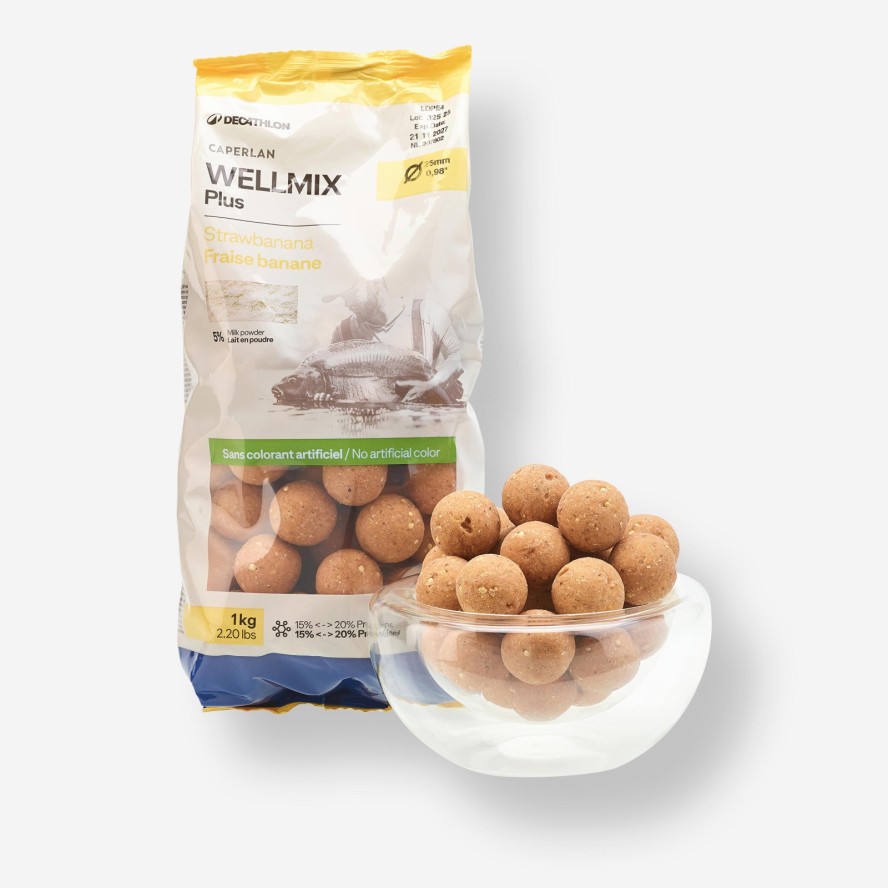 Kulki proteinowe Caperlan Wellmix Plus 25mm 1 kg strawbanana