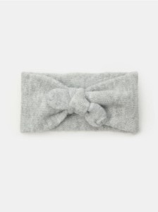 Opaska na głowę z dekoracyjnym splotem - szary