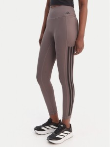 adidas Legginsy Optime Workout 3-Stripes KE7530 Szary Slim Fit