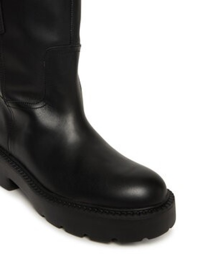 Tommy Jeans Botki Tjw Leather Mid Tubular Boot EN0EN02834 Czarny