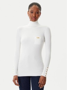 Elisabetta Franchi Golf MK-11B-56E2-V290 Biały Slim Fit