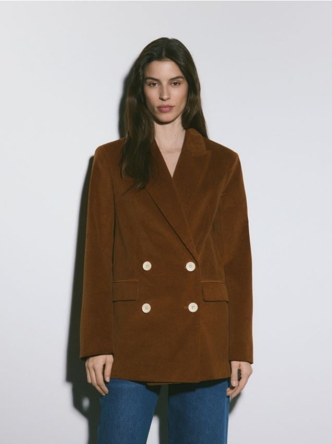 Sztruksowa marynarka - bursztynowy