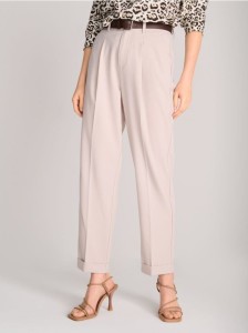 Spodnie z paskiem - kremowy