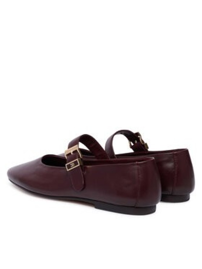 Tommy Hilfiger Baleriny Buckle Leather Ballerina FW0FW09684 Brązowy