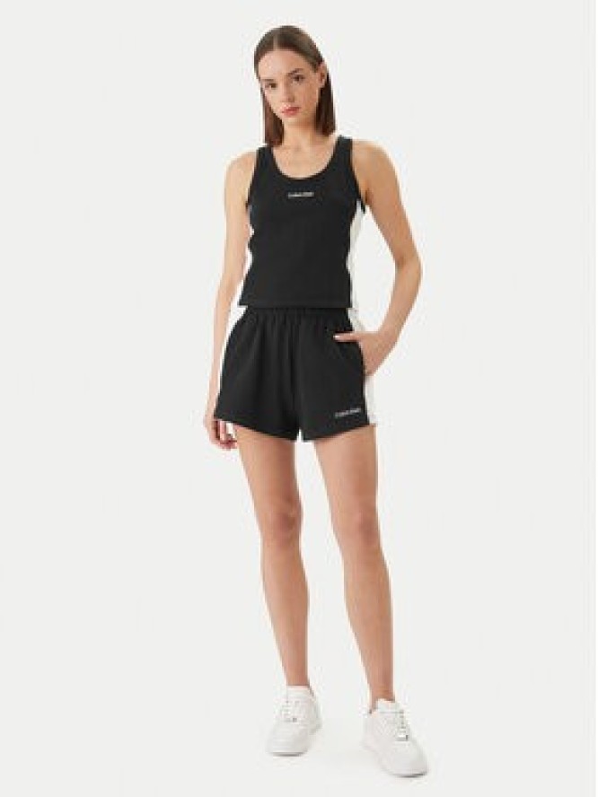 Calvin Klein Swimwear Top LV00Q61152 Czarny Slim Fit