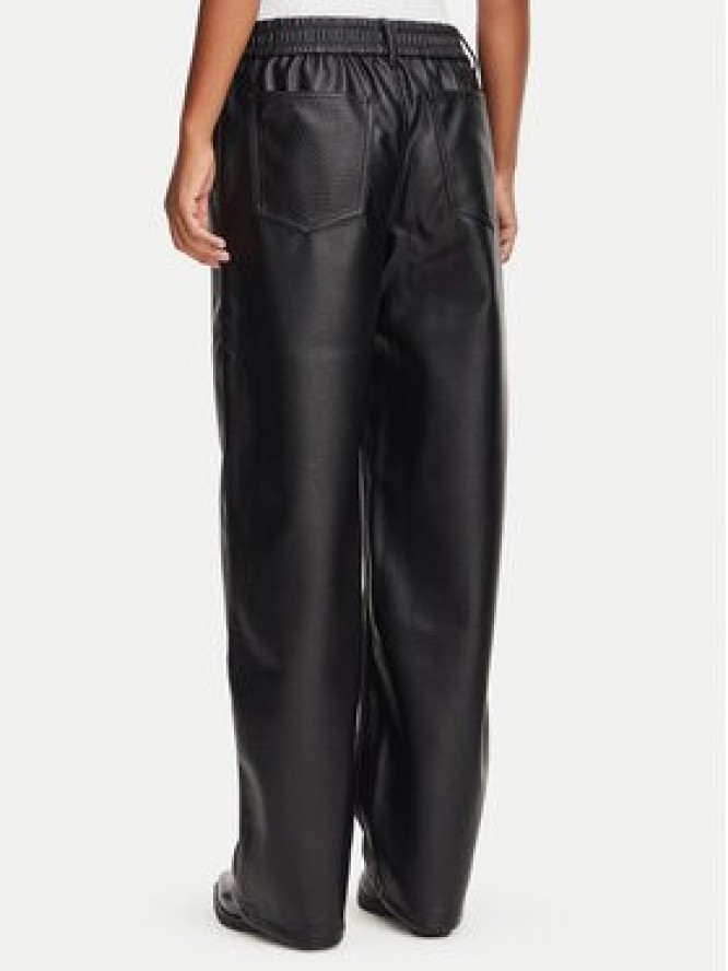HUGO Spodnie z imitacji skóry Hidaya-2 50568887 Czarny Regular Fit