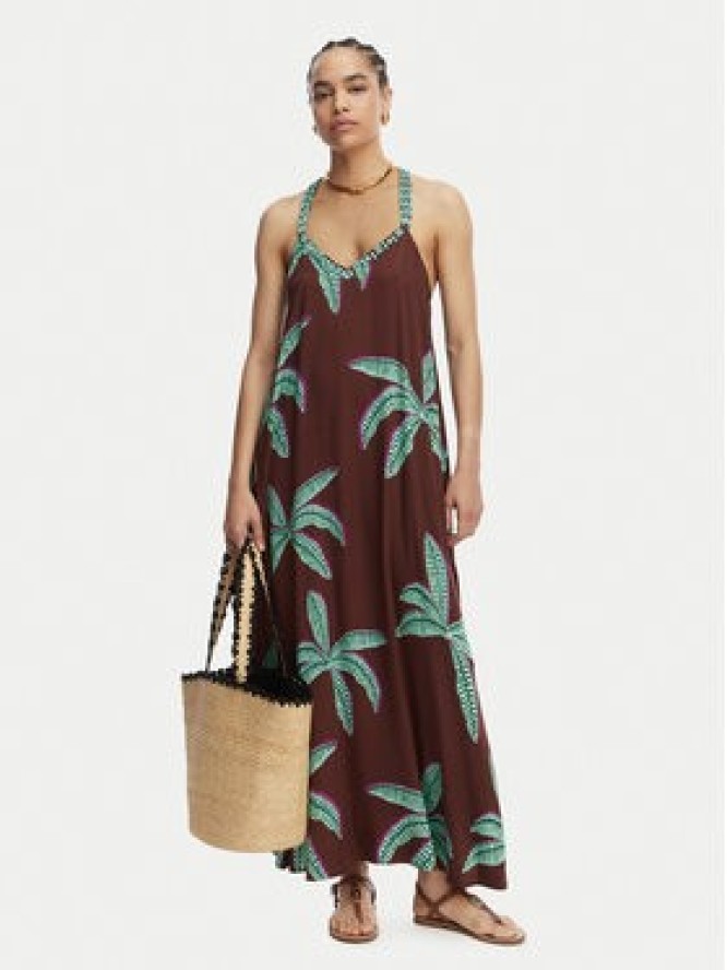 LOLA CASADEMUNT Sukienka letnia LS2616022 Brązowy Relaxed Fit