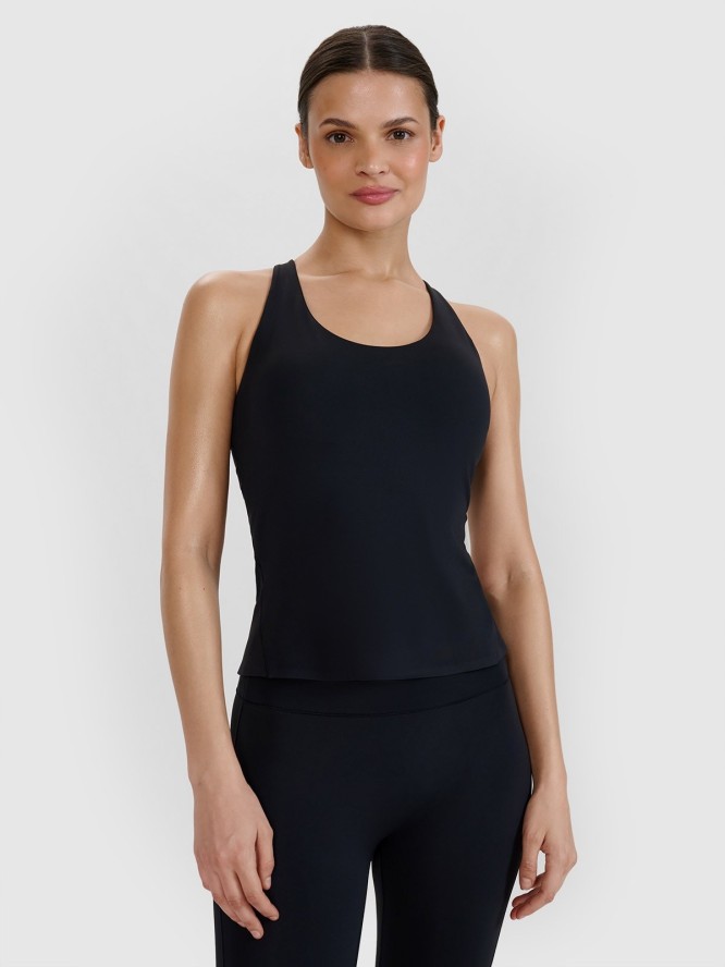 4F Top do jogi i pilatesu slim szybkoschnący damski - czarny M