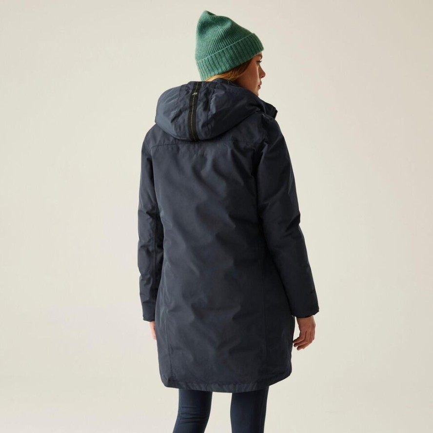 Płaszcz damski zimowy ocieplany przeciwdeszczowy Marron