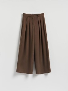 Spodnie z szeroką nogawką - brązowy