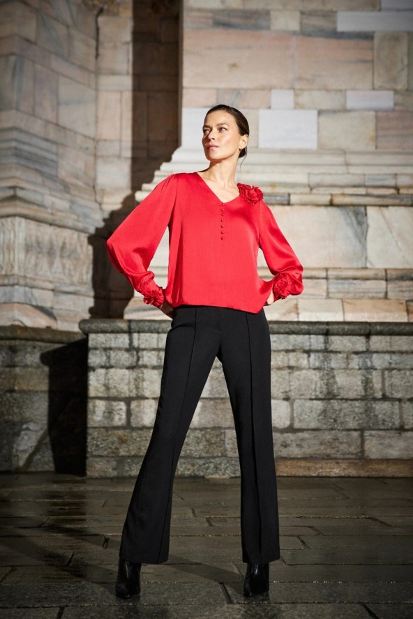 Koszula z różami czerwona