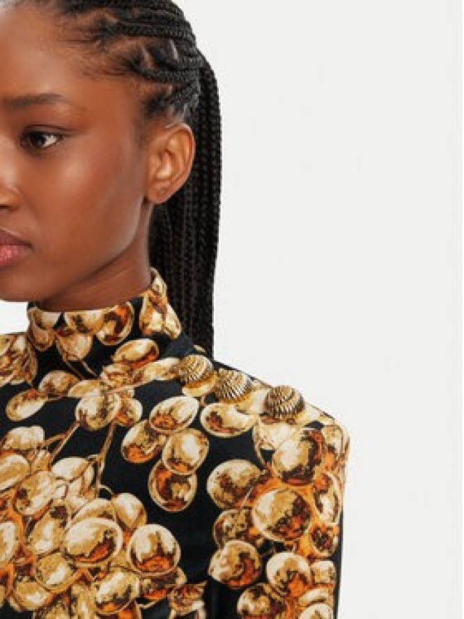 Balmain Bluzka DF0AR092JJ44 Czarny Slim Fit