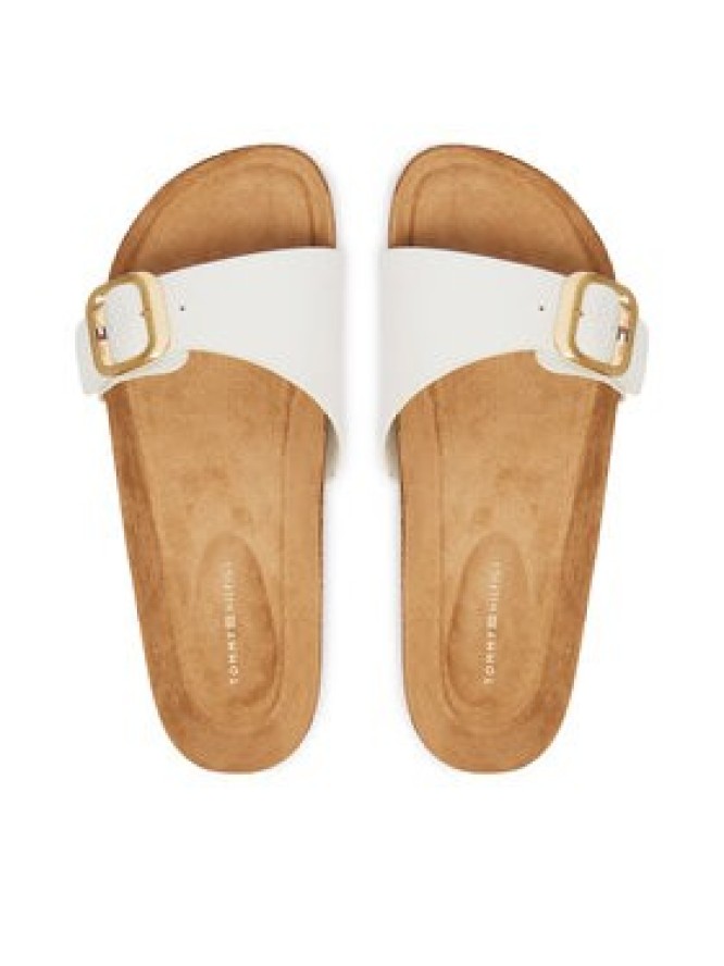 Tommy Hilfiger Klapki Cork Footbed Slip-On FW0FW09344 Biały