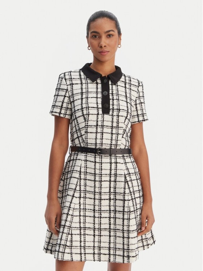 Morgan Sukienka dzianinowa 261-RNOLIA Écru Slim Fit