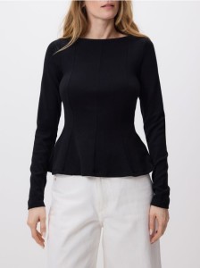 Bluzka z baskinką - czarny
