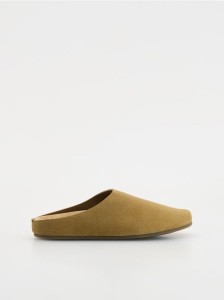 Zamszowe mule - beżowy