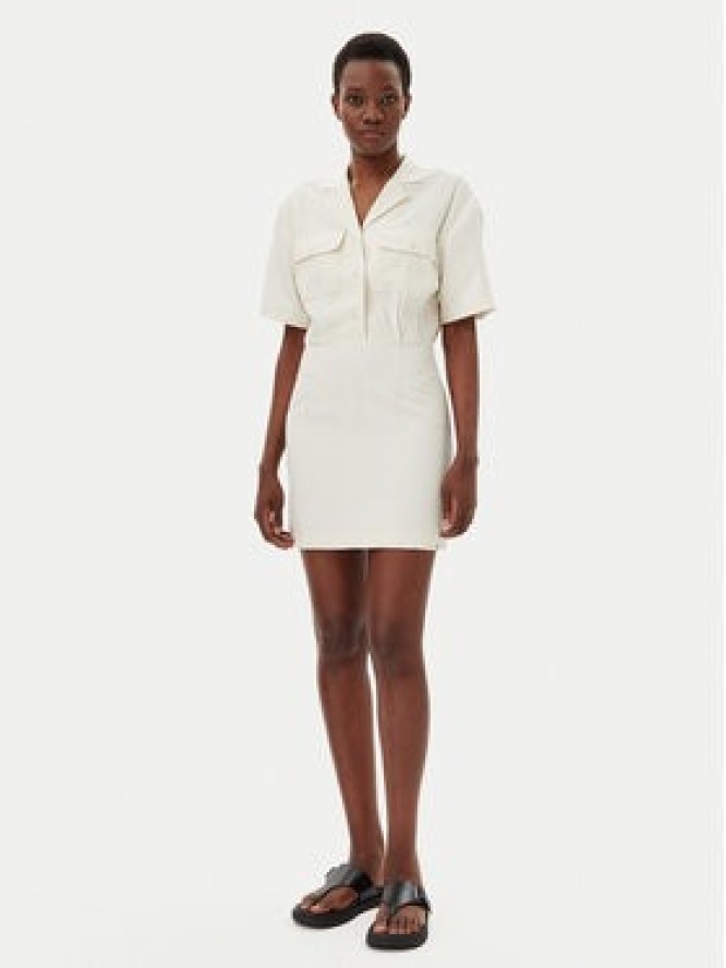 Calvin Klein Jeans Sukienka koszulowa J20J225297 Beżowy Regular Fit