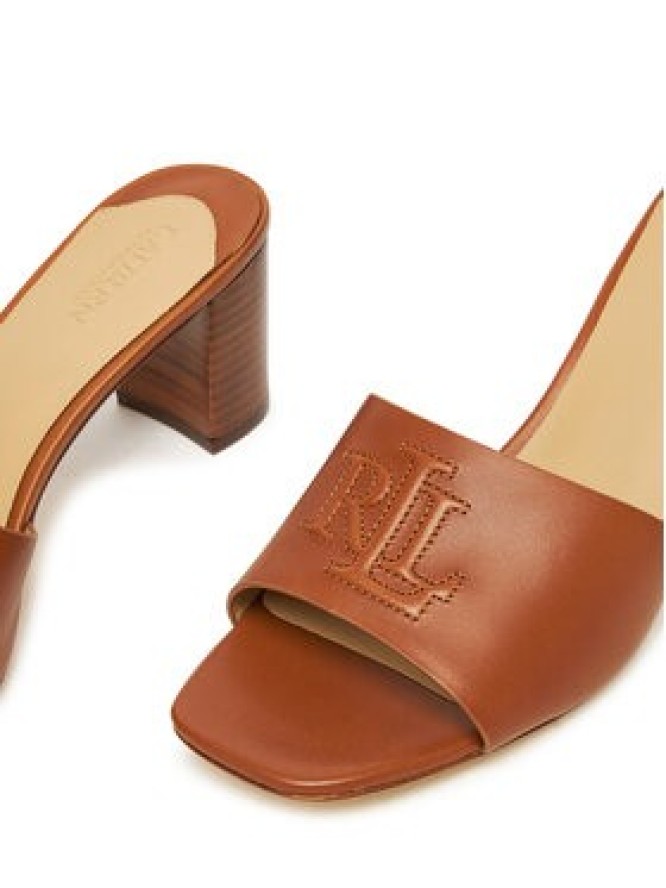 LAUREN RALPH LAUREN Klapki Everley Block-Heel 802974364002 Brązowy