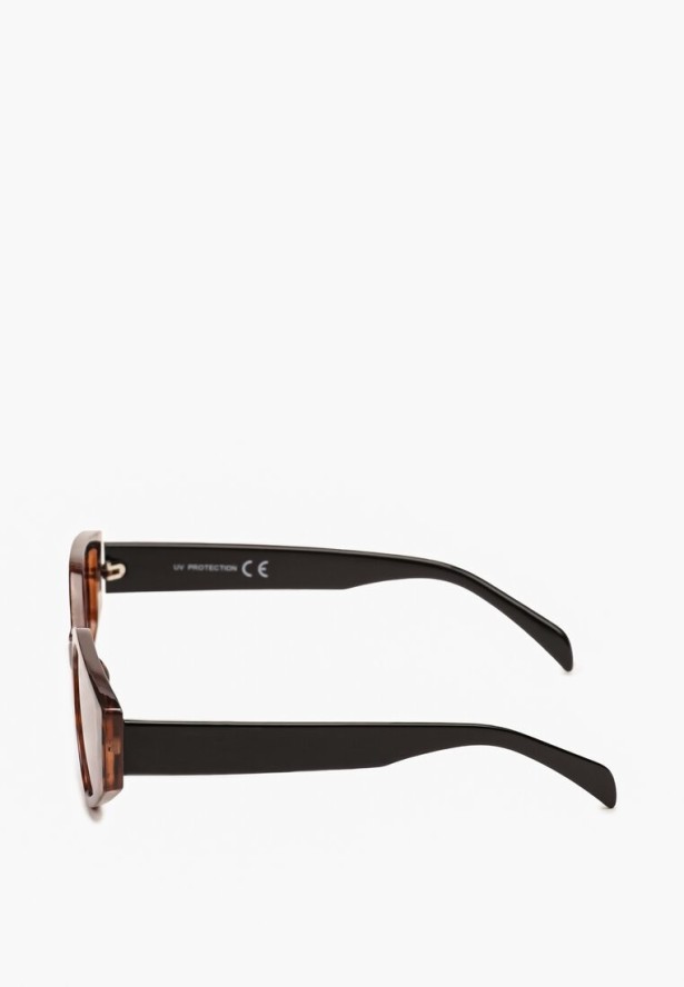 Ciemnobeżowe Nowoczesne Okulary Przeciwsłoneczne Givilia