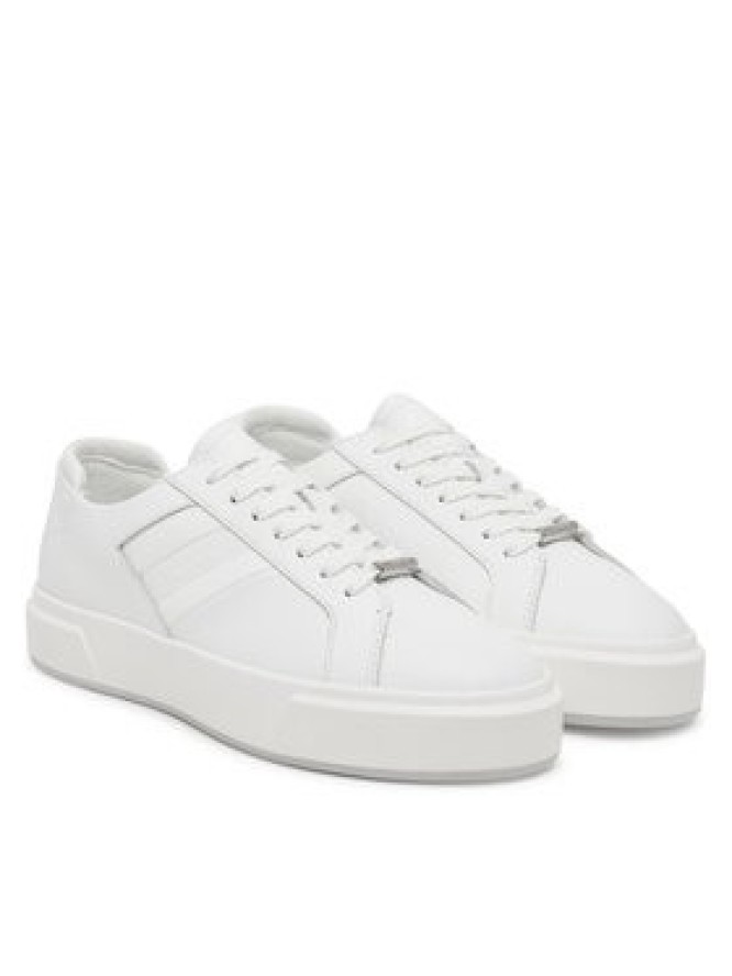 Calvin Klein Sneakersy Basket Cups Lace Up Logo Tape YW0YW02007 Biały