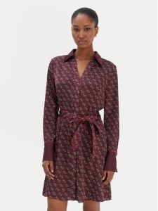Guess Sukienka koszulowa W6RK90 WF1T2 Bordowy Regular Fit