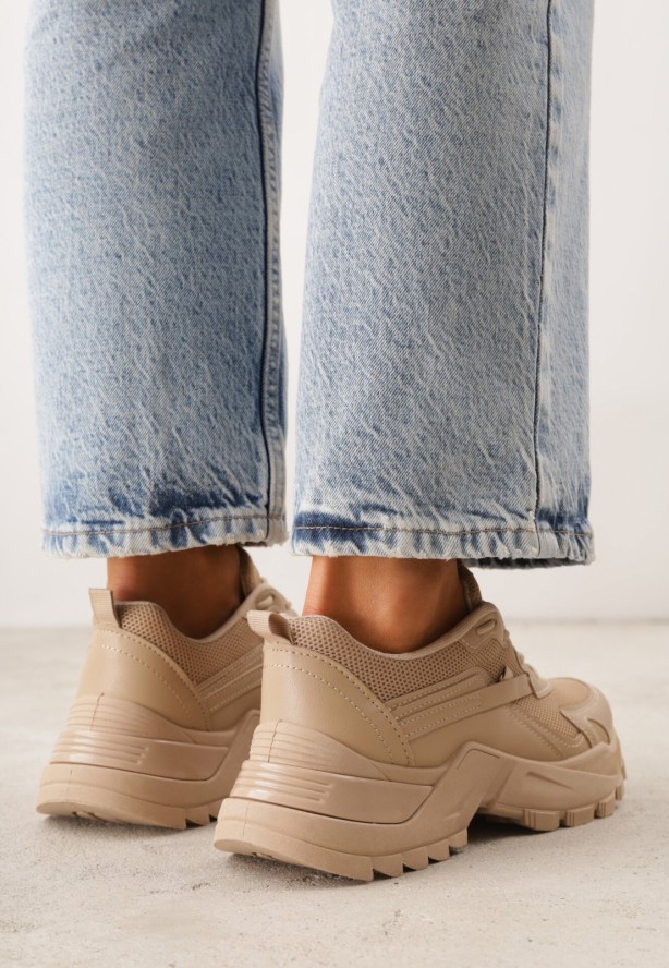 Ciemnobeżowe Sneakersy Iomessa