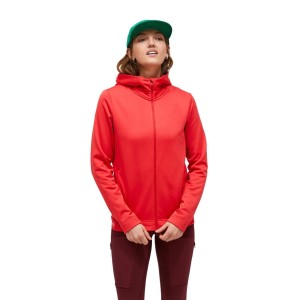 Bluza Peak Performance damska Rider Tech Zip Hood czerwona - S