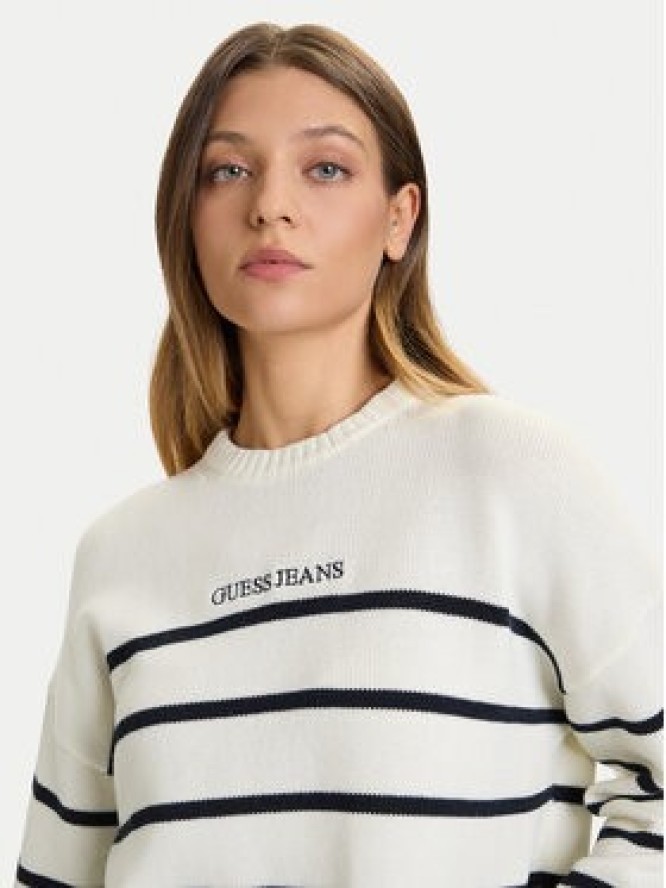 Guess Jeans Sweter W5BR03 Z3HM1 Écru Relaxed Fit