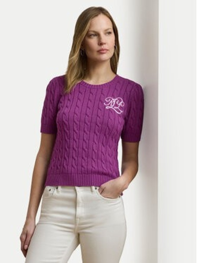 LAUREN RALPH LAUREN Sweter 200976989002 Fioletowy Slim Fit