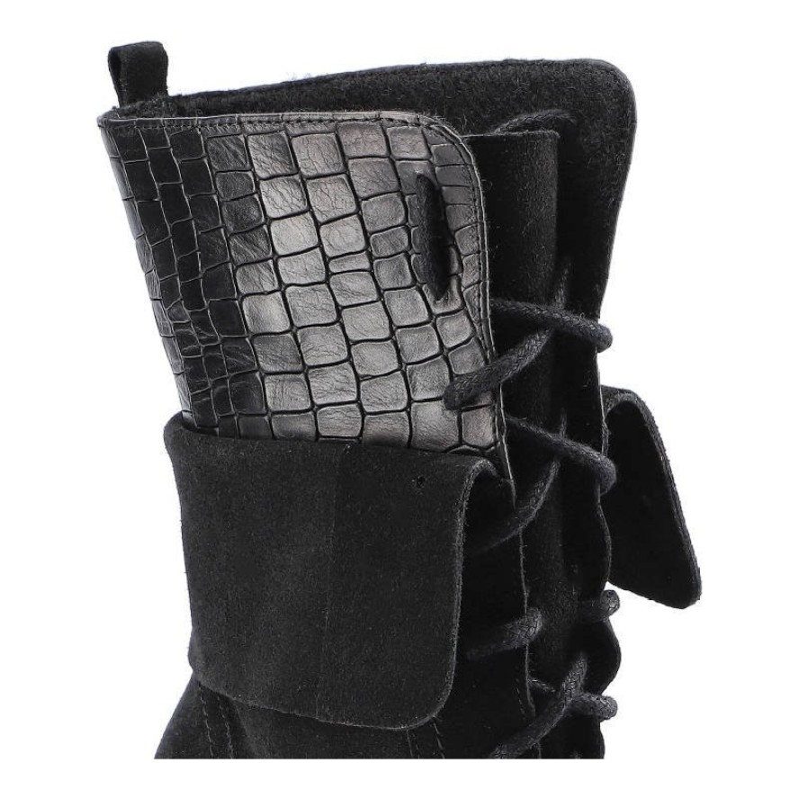 Czarne Botki Libero Damskie Buty Na Obcasie