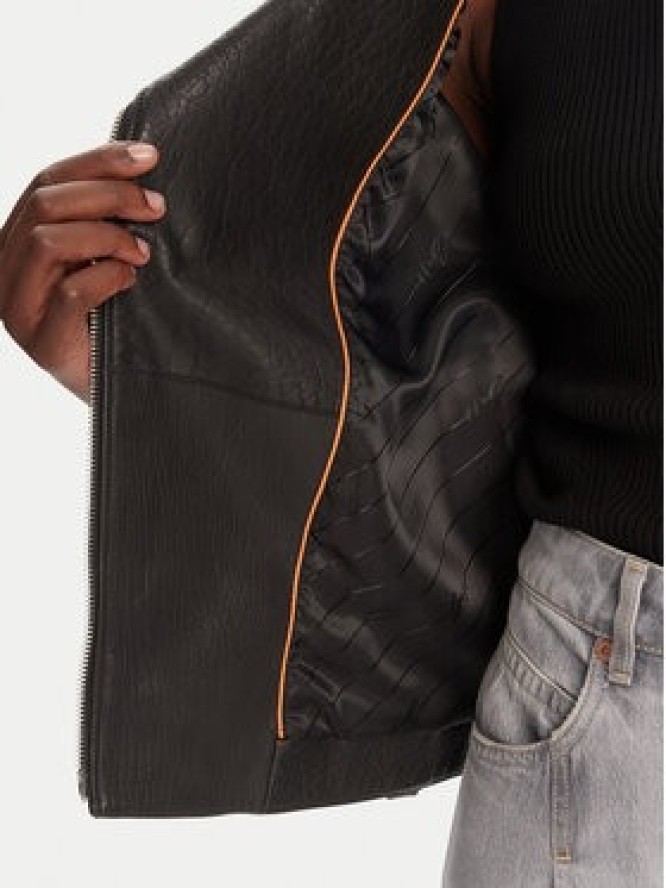 BOSS Kurtka skórzana C_Sandy 50541769 Czarny Regular Fit