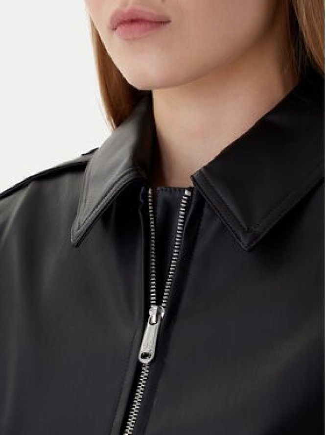 Calvin Klein Jeans Kurtka z imitacji skóry Moto LV047E501G Czarny Regular Fit