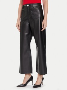 Morgan Spodnie z imitacji skóry 242-PCHOU Czarny Wide Leg