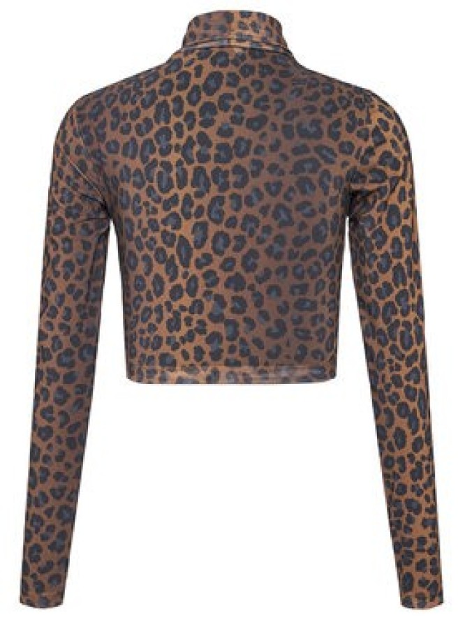 adidas Bluzka Leopard JW2772 Brązowy Slim Fit