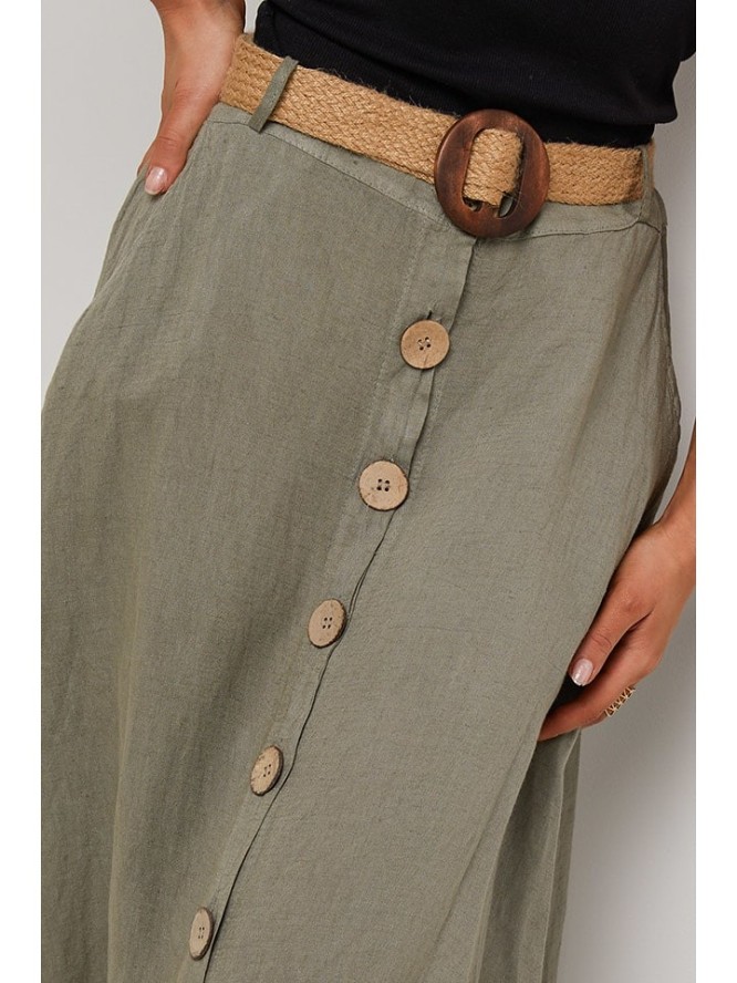 Le Monde du Lin Spódnica w kolorze khaki rozmiar: 38/40