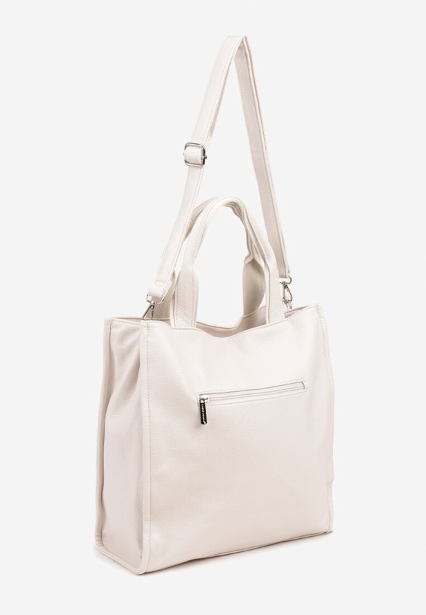Beżowa Torebka Tote z Regulowanym Paskiem w Komplecie Soriale