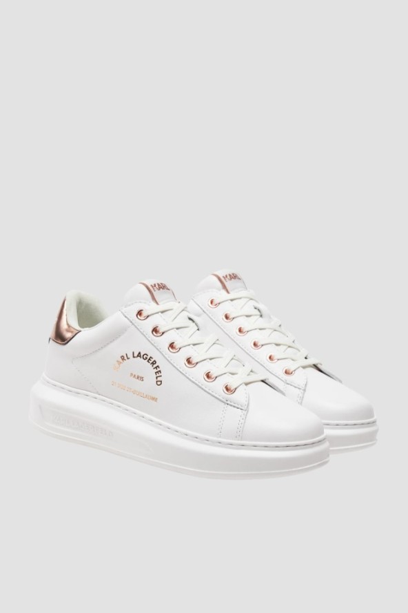 KARL LAGERFELD Białe damskie sneakersy skórzane KAPRI Maison, Rozmiar 37