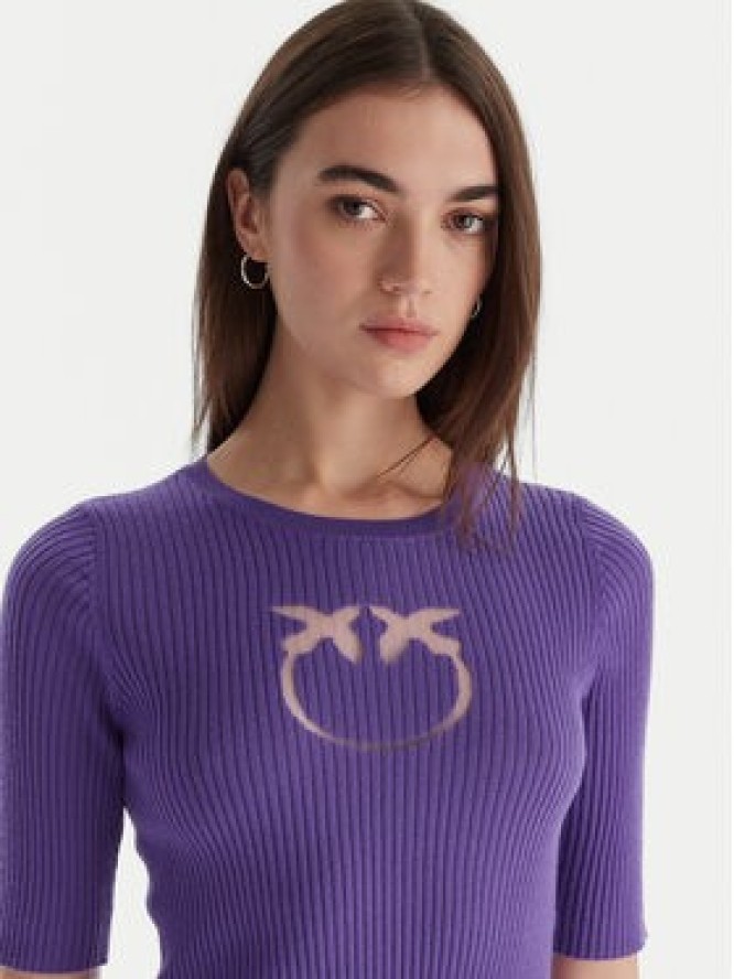 PINKO Bluzka Tritone Maglia 102017 A18M Fioletowy Slim Fit